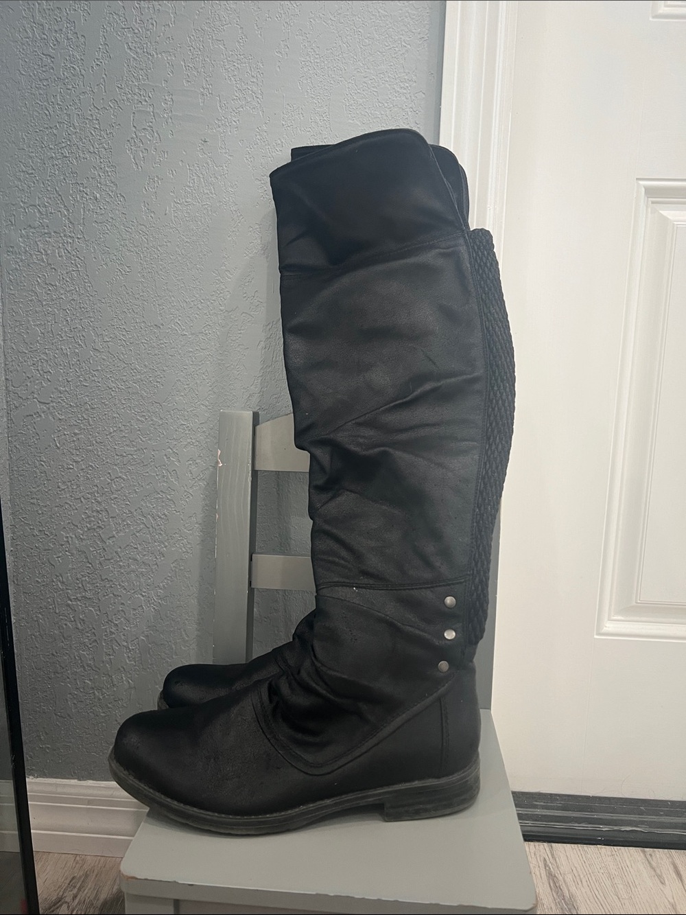 BareTraps Black Over-The-Knee Flat Riding Boots